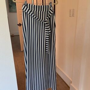 Navy and White Striped Women's Skirt
